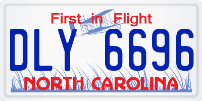 NC license plate DLY6696