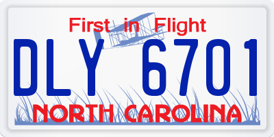NC license plate DLY6701
