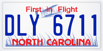 NC license plate DLY6711