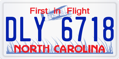 NC license plate DLY6718