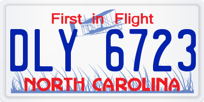 NC license plate DLY6723