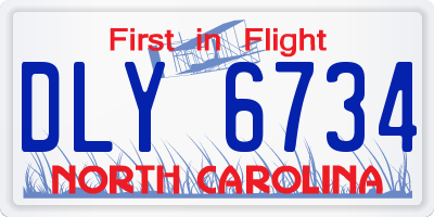 NC license plate DLY6734