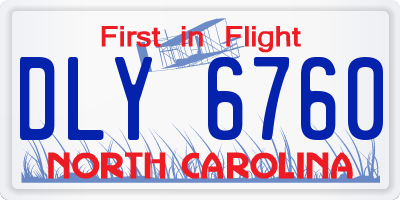 NC license plate DLY6760