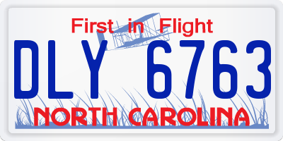 NC license plate DLY6763
