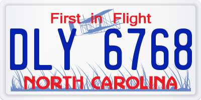 NC license plate DLY6768