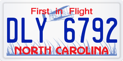 NC license plate DLY6792