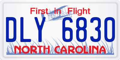 NC license plate DLY6830