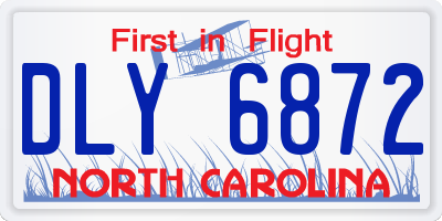 NC license plate DLY6872