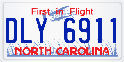NC license plate DLY6911
