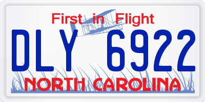 NC license plate DLY6922