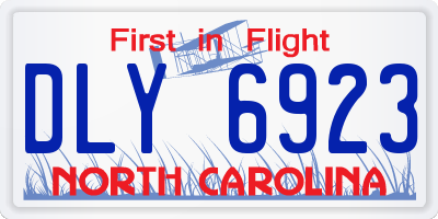 NC license plate DLY6923