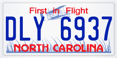 NC license plate DLY6937