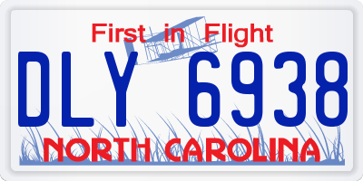 NC license plate DLY6938