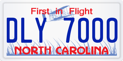 NC license plate DLY7000
