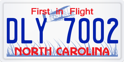 NC license plate DLY7002