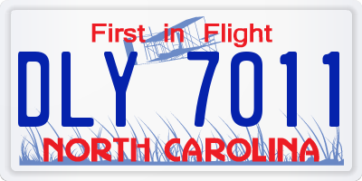NC license plate DLY7011