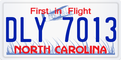 NC license plate DLY7013