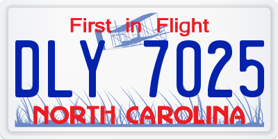 NC license plate DLY7025