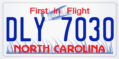 NC license plate DLY7030