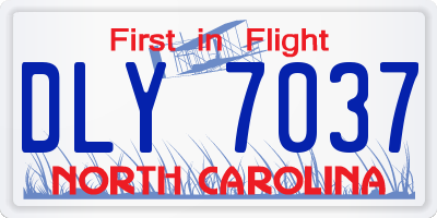 NC license plate DLY7037
