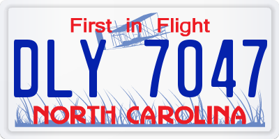 NC license plate DLY7047