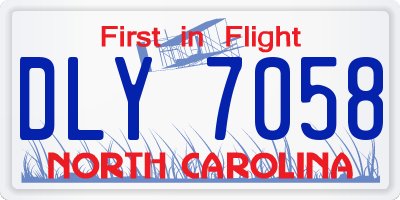 NC license plate DLY7058