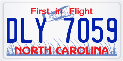 NC license plate DLY7059