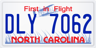 NC license plate DLY7062