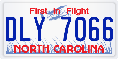 NC license plate DLY7066