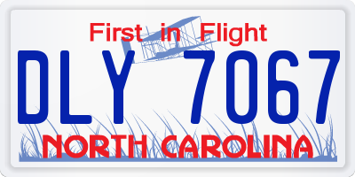 NC license plate DLY7067