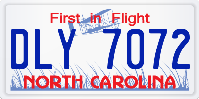 NC license plate DLY7072