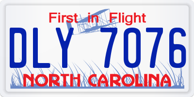 NC license plate DLY7076