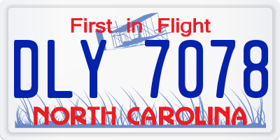 NC license plate DLY7078