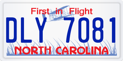 NC license plate DLY7081