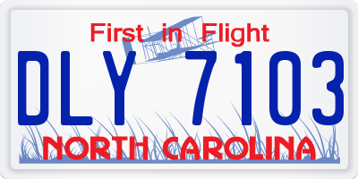 NC license plate DLY7103