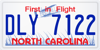 NC license plate DLY7122