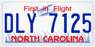 NC license plate DLY7125