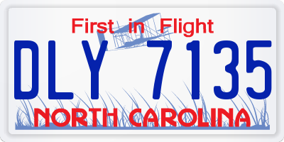 NC license plate DLY7135