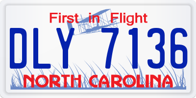 NC license plate DLY7136