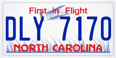 NC license plate DLY7170