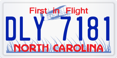 NC license plate DLY7181