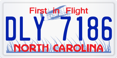 NC license plate DLY7186
