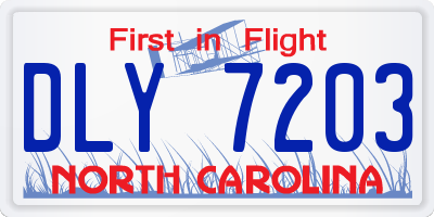 NC license plate DLY7203