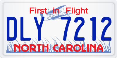 NC license plate DLY7212