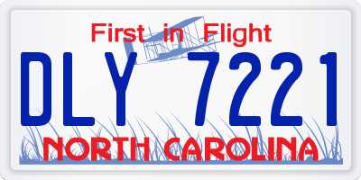 NC license plate DLY7221