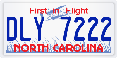NC license plate DLY7222