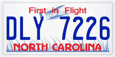 NC license plate DLY7226