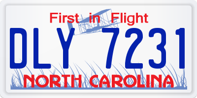 NC license plate DLY7231