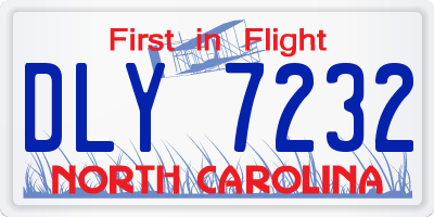 NC license plate DLY7232