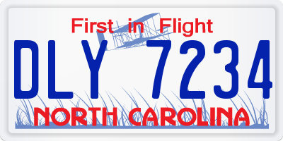 NC license plate DLY7234